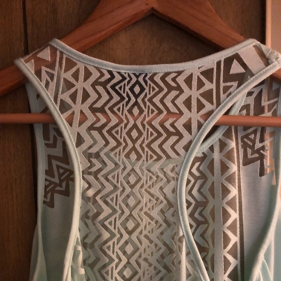 Mint Green Long Cover Top with Asymmetrical Design - Picture 4 of 6